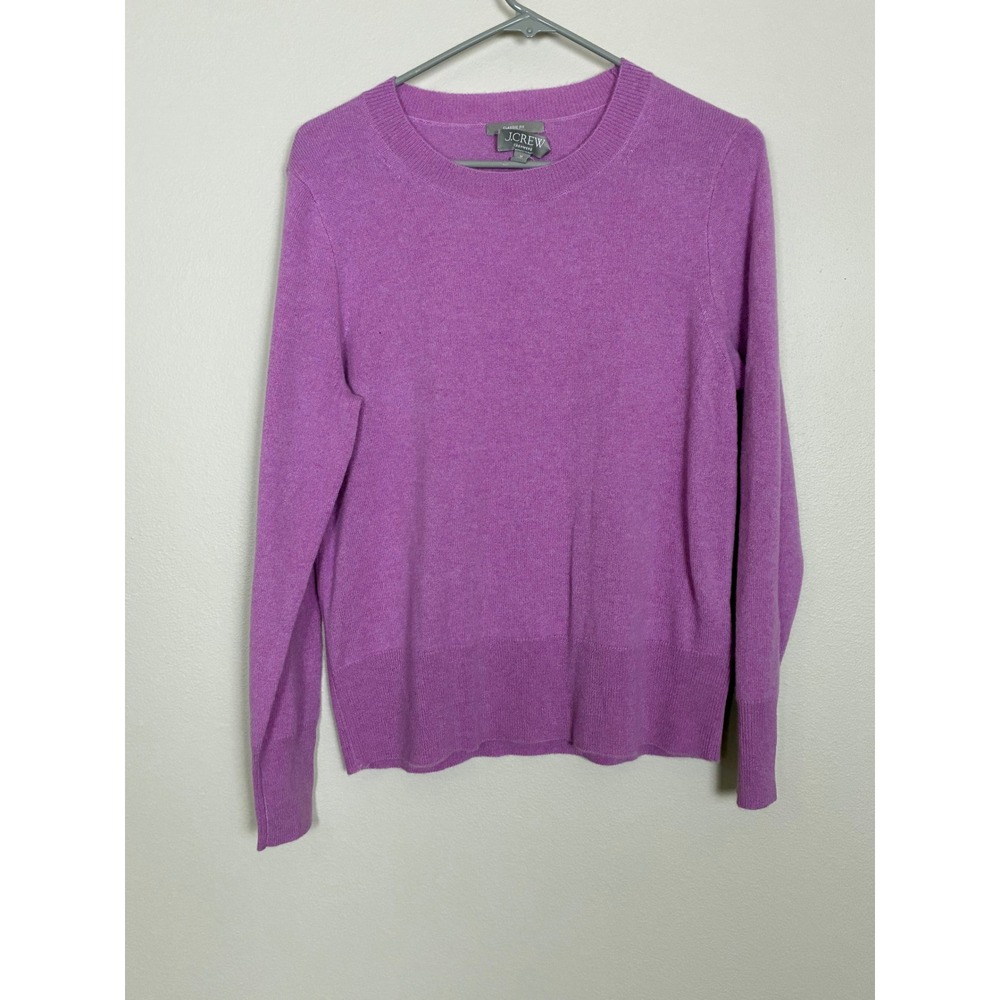 J.Crew Womens 100% Cashmere Crewneck Sweater Purple BA400 FA23 Size Medium
